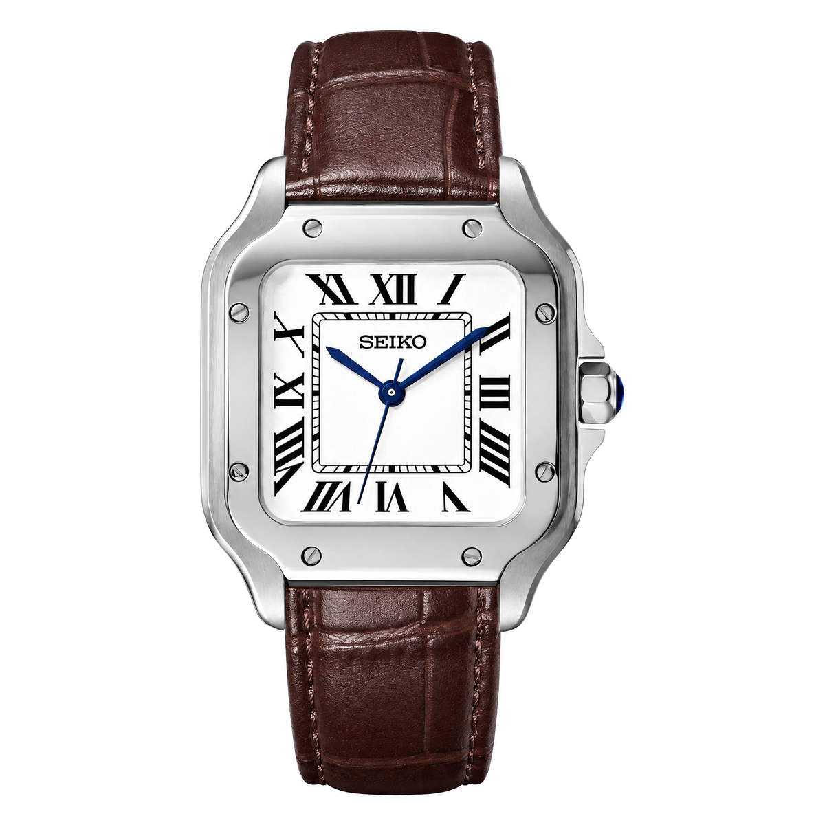 Seiko Mod Santos Leather Brown