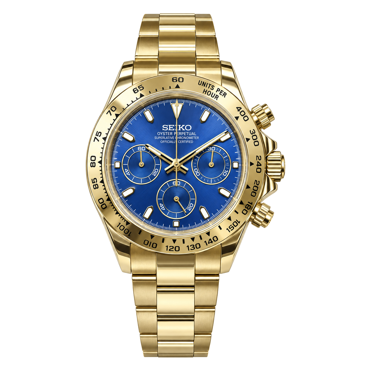 Seiko Mod Daytona Blue Gold