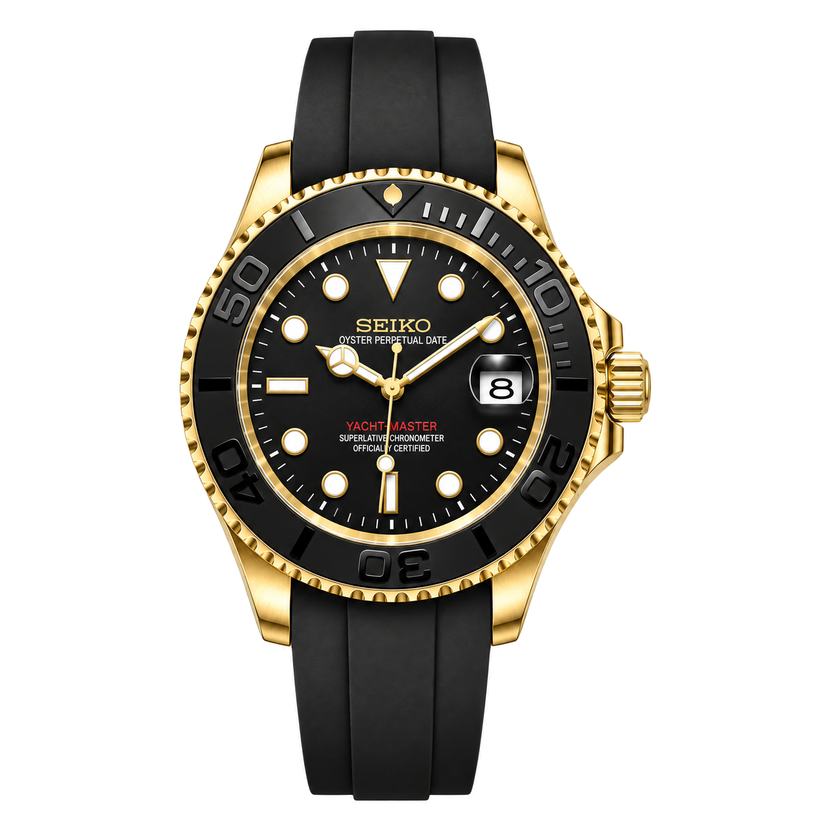 Seiko Mod Yacht-Master Gold Black