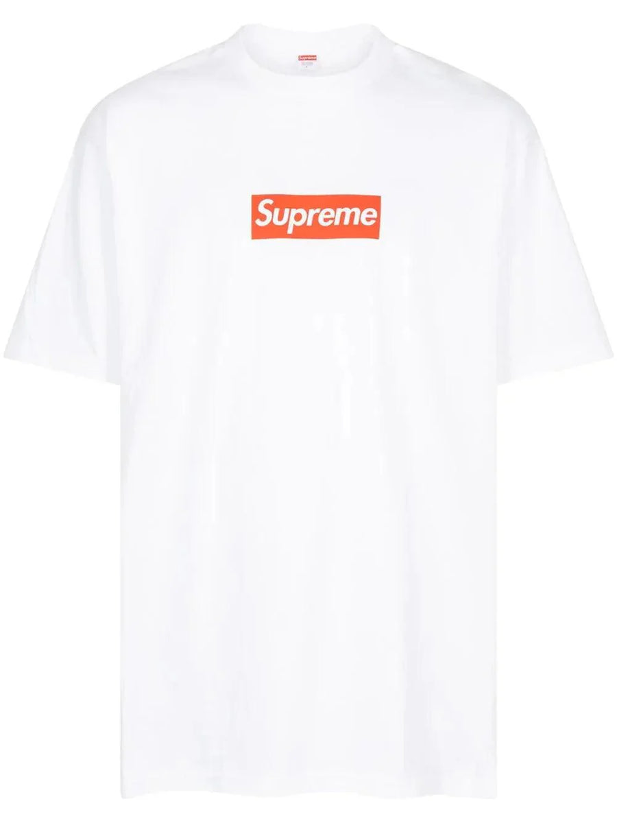White Box Logo Supreme Washed Box Logo Crewneck White
