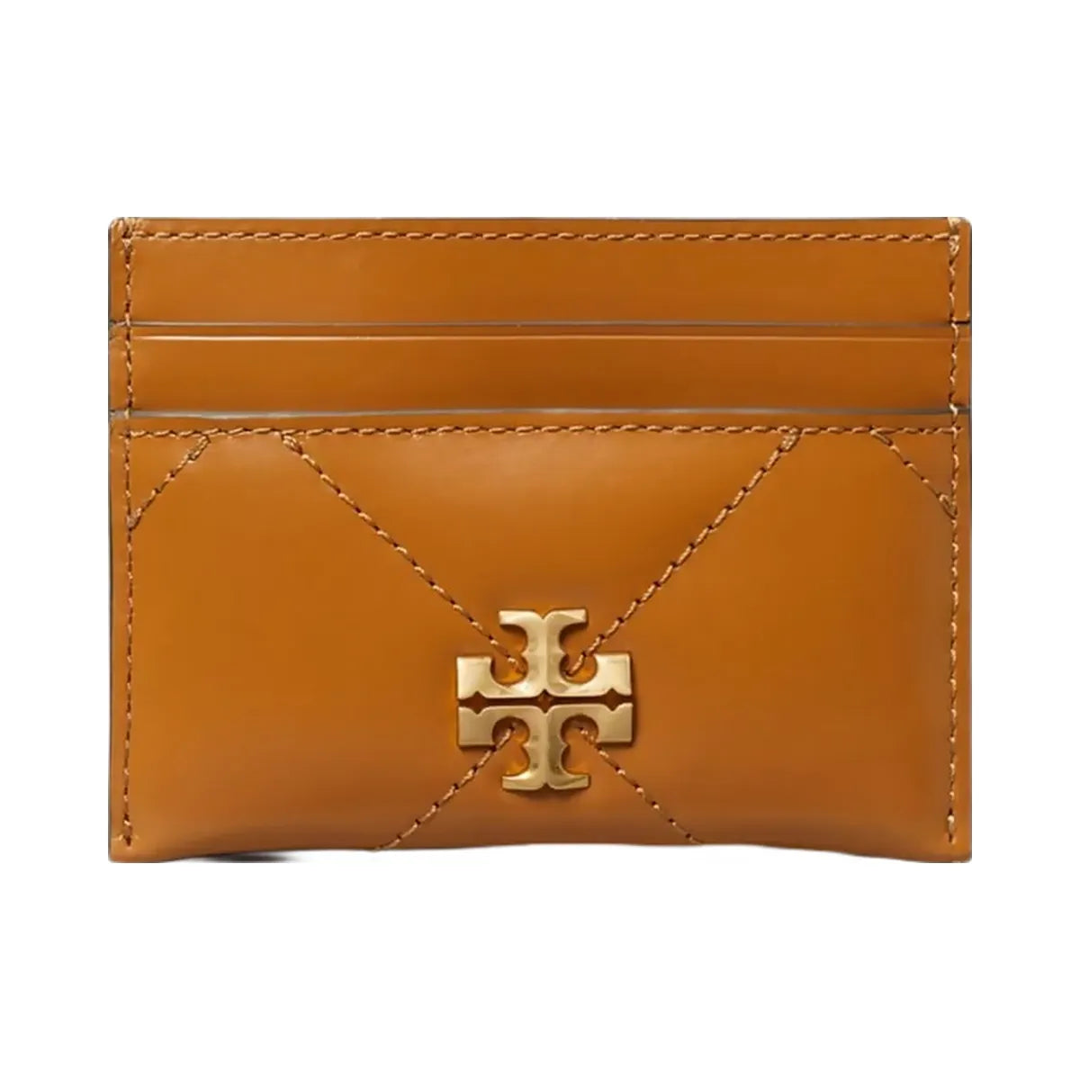 Tory Burch Kira Diamond Quilt Card Case Classic Chestnut
