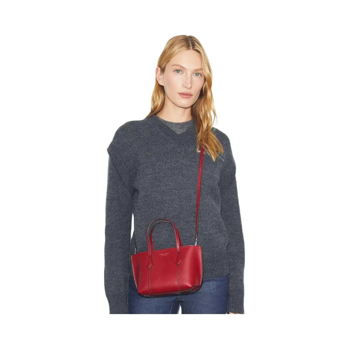 Tory Burch Mini Perry Tote Bartlett Red
