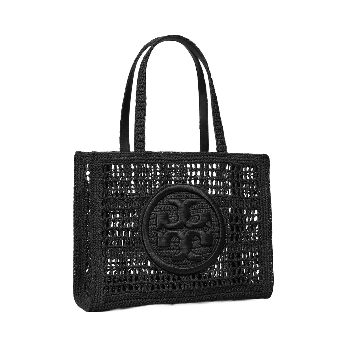 Tory Burch Small Ella Hand-Crocheted Tote Black