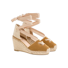 Valentino Resort Wedge In Split Leather 75mm Havana Beige