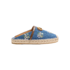 Valentino VLogo Signature Mule In Denim With Floral Embroidery 25mm Denim