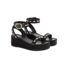 Valentino Rockstud Flatform Sandal In Calfskin 45mm Black