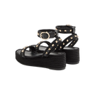 Valentino Rockstud Flatform Sandal In Calfskin 45mm Black