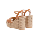 Valentino VLogo Signature Wedge Sandal In Grainy Calfskin 120mm Almond