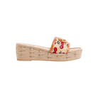 Valentino VLogo Signature Flatform Sandal In Jacquard Raffia With Cherryfic Motif 60mm Natural