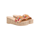 Valentino VLogo Signature Flatform Sandal In Jacquard Raffia With Cherryfic Motif 60mm Natural