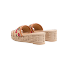 Valentino VLogo Signature Flatform Sandal In Jacquard Raffia With Cherryfic Motif 60mm Natural