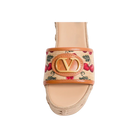 Valentino VLogo Signature Flatform Sandal In Jacquard Raffia With Cherryfic Motif 60mm Natural