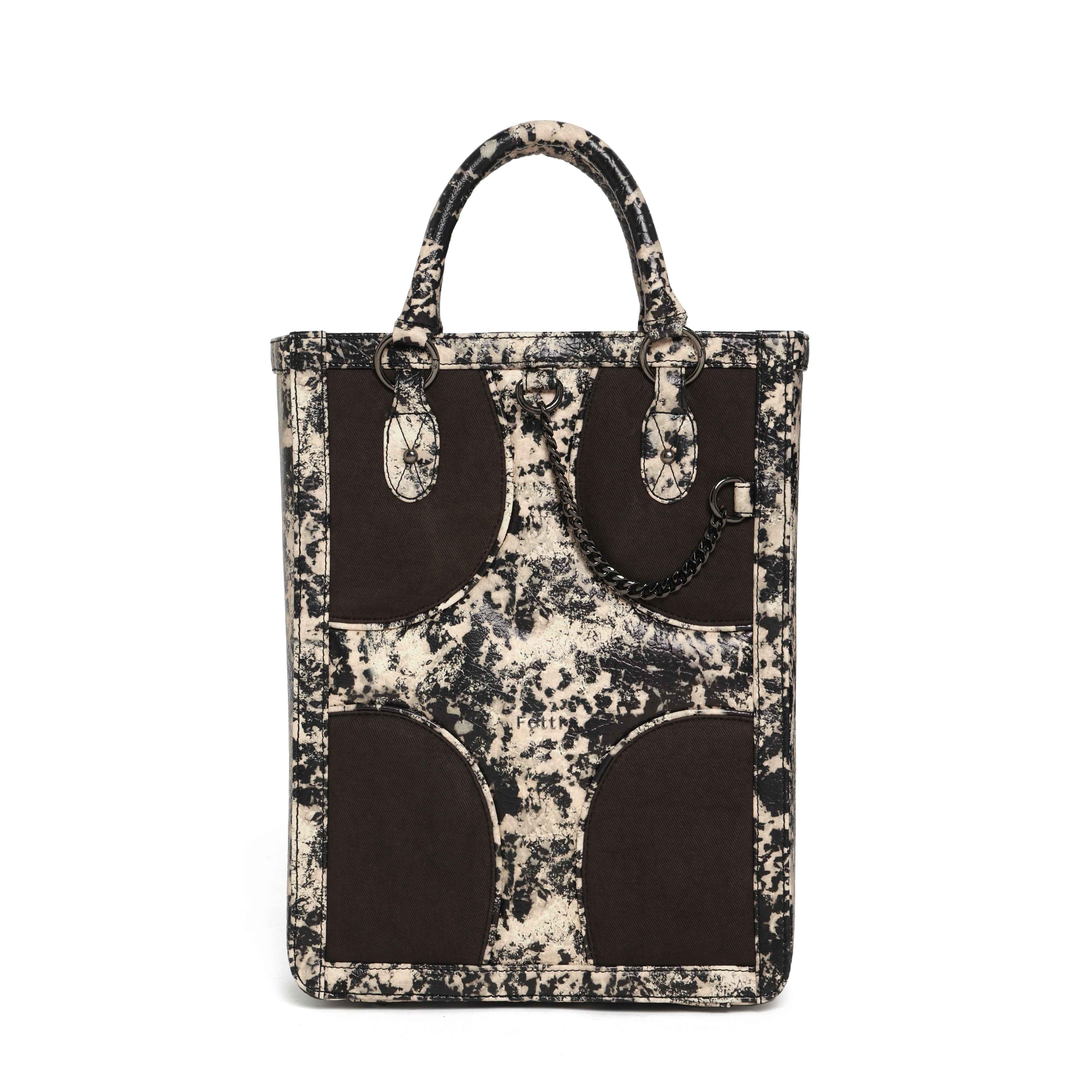 Muddled Shopper Tote cum backpack- Oxidized olive