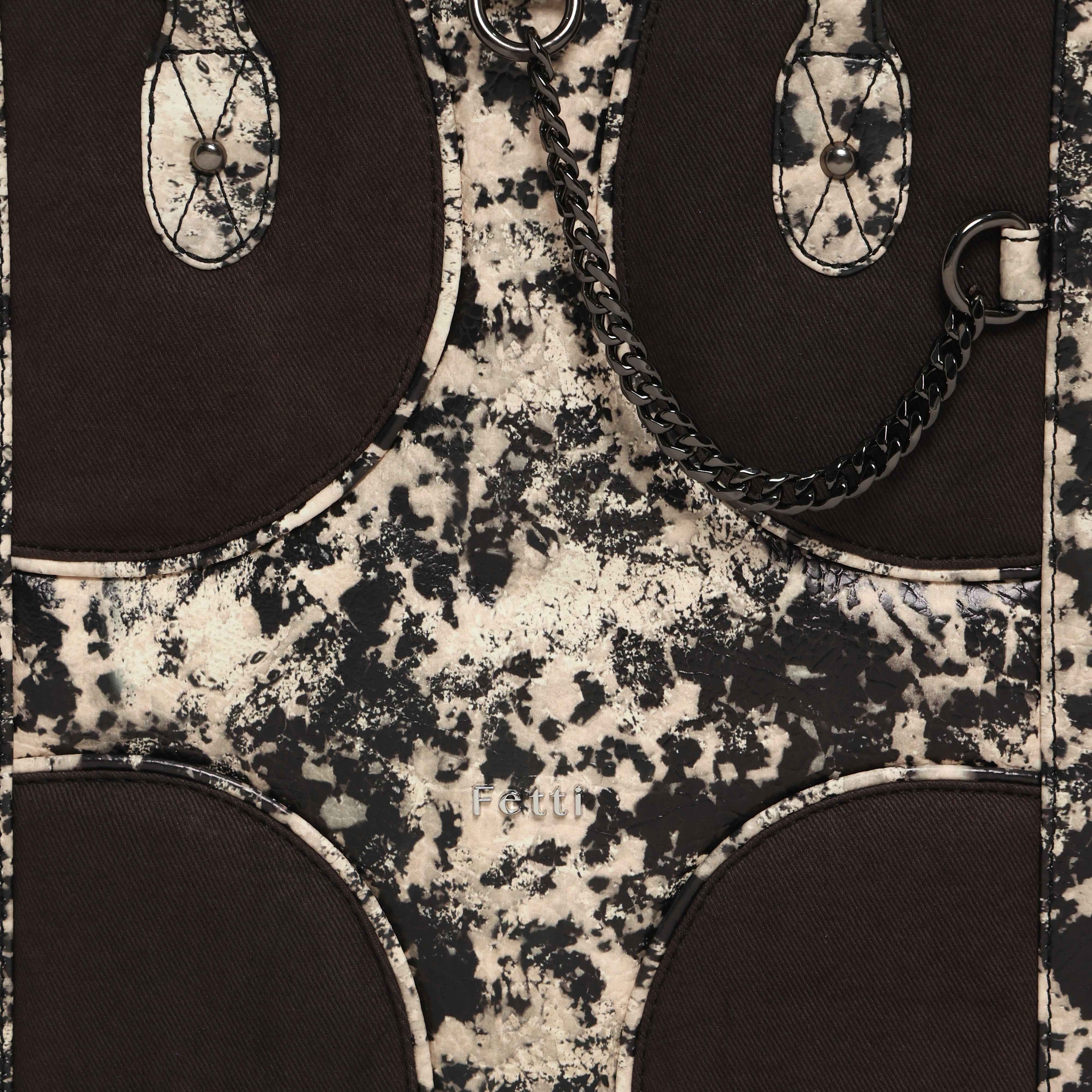 Muddled Shopper Tote cum backpack- Oxidized olive