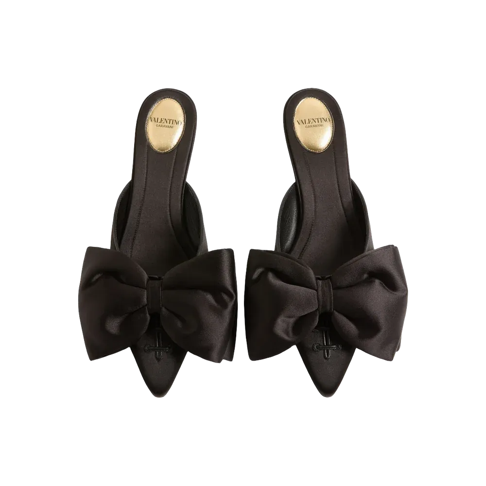 Valentino Yolande Satin Mule 45mm Black