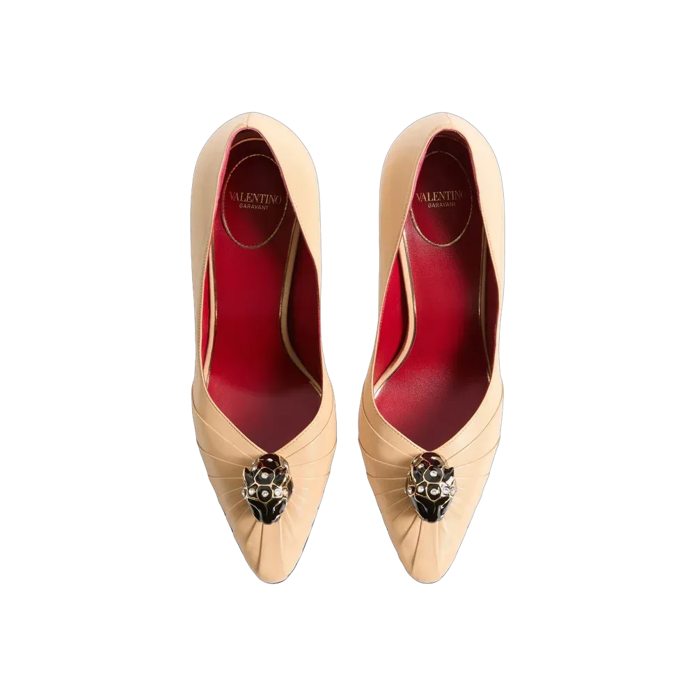 Valentino Panthea Goatskin Pumps 105mm Desert Beige