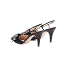 Valentino Bowow Slingback Pumps In Satin 85mm Black