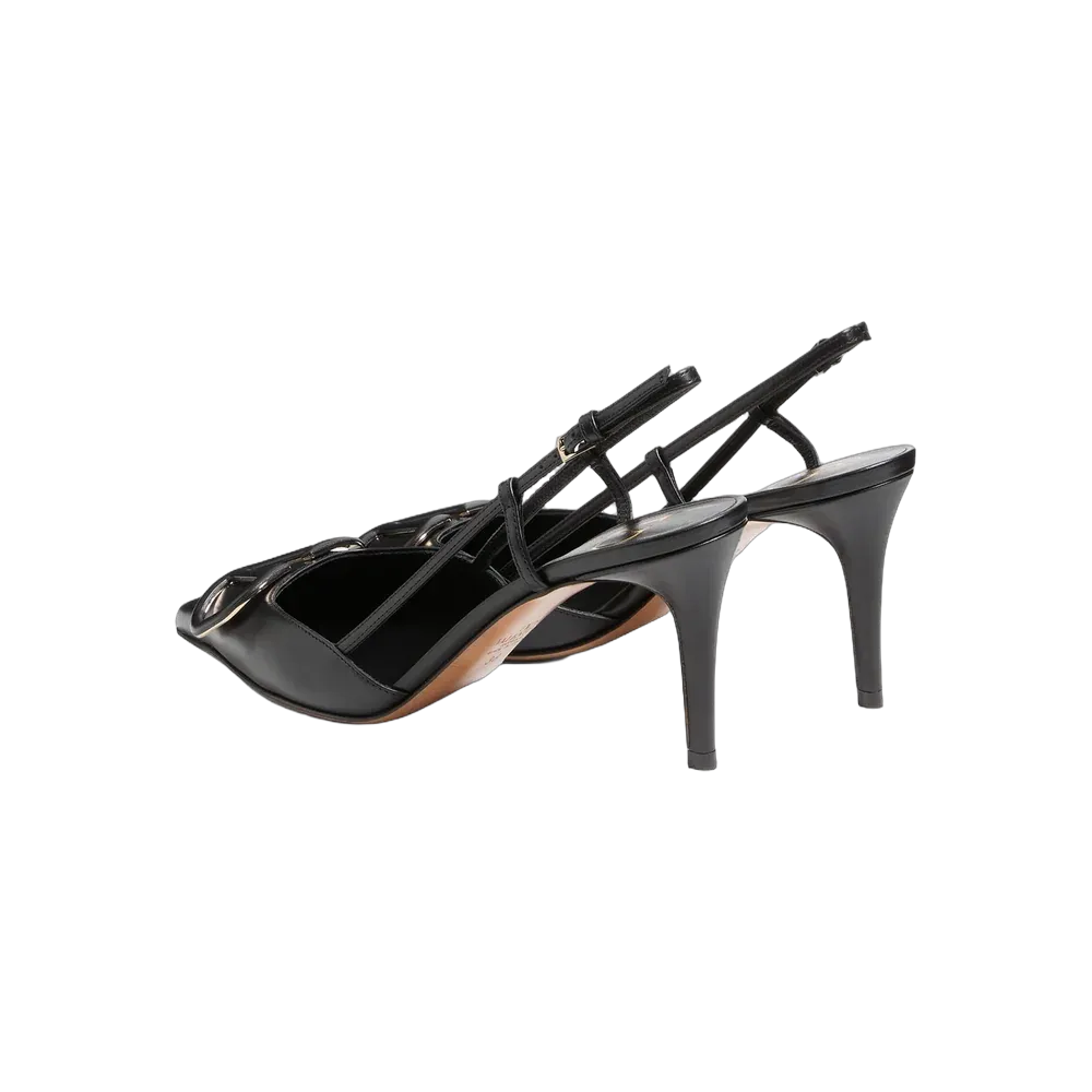 Valentino VLogo Signature Calfskin Slingback Pump 80mm Black