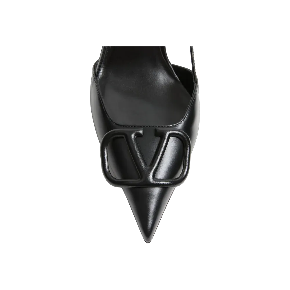 Valentino VLogo Signature Calfskin Slingback Pump 80mm Black