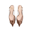 Valentino VLogo Signature Slingback Pump In Laminated Nappa Leather 80mm Bronze