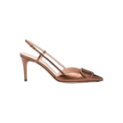 Valentino VLogo Signature Slingback Pump In Laminated Nappa Leather 80mm Bronze
