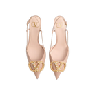 Valentino VLogo Signature Slingback Calfskin Pump With Jewel Logo 80mm Rose Cannelle