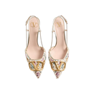 Valentino VLogo Signature Slingback Décolleté With Rhombelle Embroidery 80mm Platinum