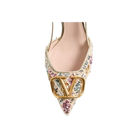 Valentino VLogo Signature Slingback Décolleté With Rhombelle Embroidery 80mm Platinum