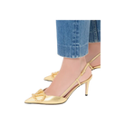 Valentino VLogo Signature Slingback Pump In Laminated Nappa Leather 80mm Rose Cannelle
