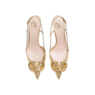 Valentino VLogo Signature Slingback Pump In Laminated Nappa Leather 80mm Rose Cannelle