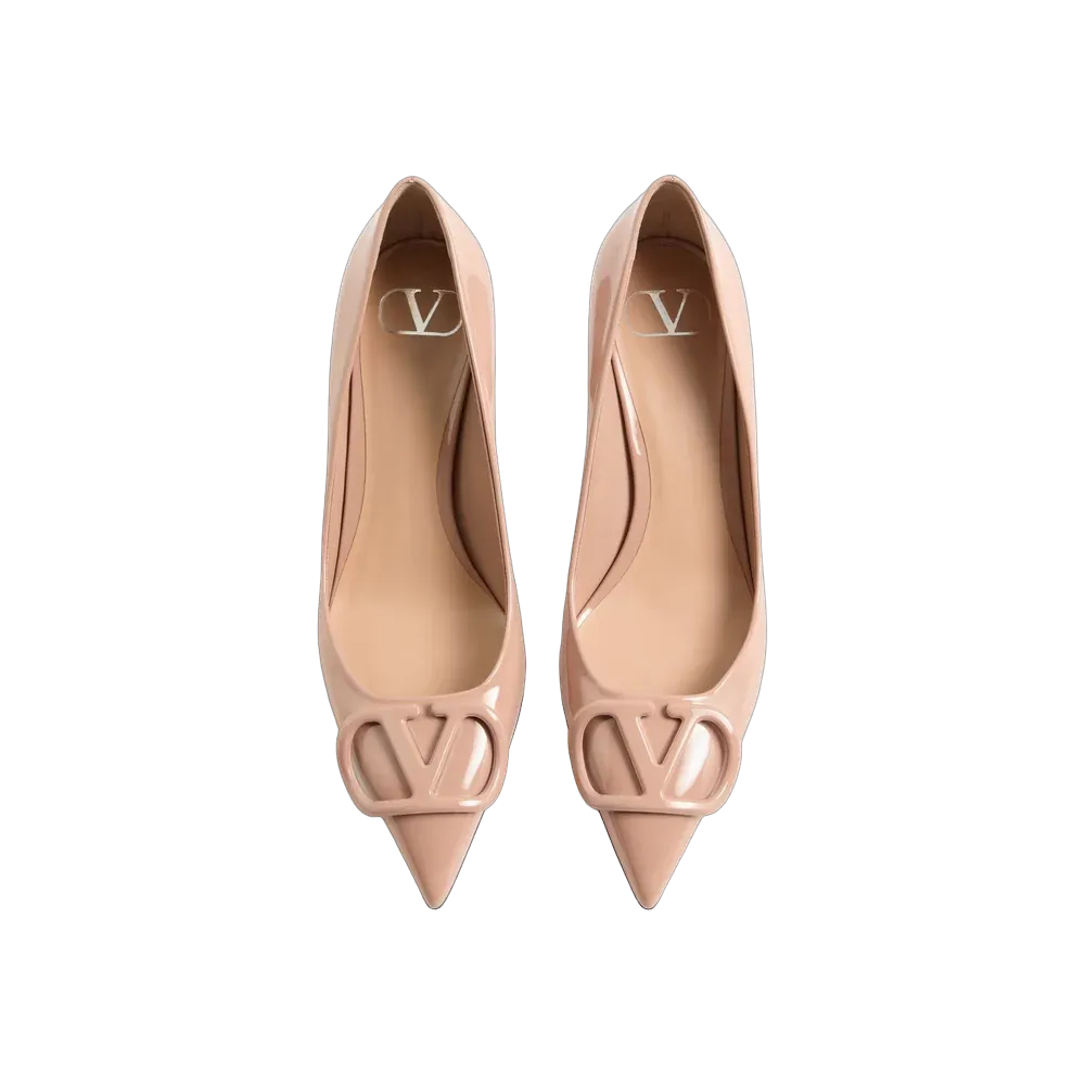 Valentino VLogo Signature Patent Leather Pumps 60mm Rose Cannelle