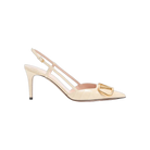 Valentino VLogo Signature Slingback Pumps In Printed Calfskin 80mm Butter