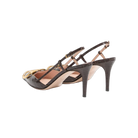 Valentino VLogo Signature Slingback Pumps In Printed Calfskin 80mm Oak Brown