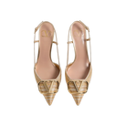 Valentino VLogo Signature Metallic Slingback Pumps With Cornely Embroidery 80mm Gold