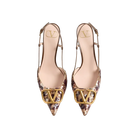 Valentino VLogo Signature Slingback Décolleté With Animalier Embroidery 80mm Brown