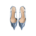 Valentino VLogo Signature Patent Leather Slingback Pump 80mm Azure