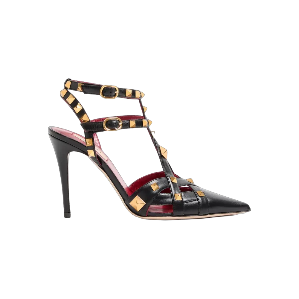 Valentino Studdy Kidskin Pumps 100mm Black