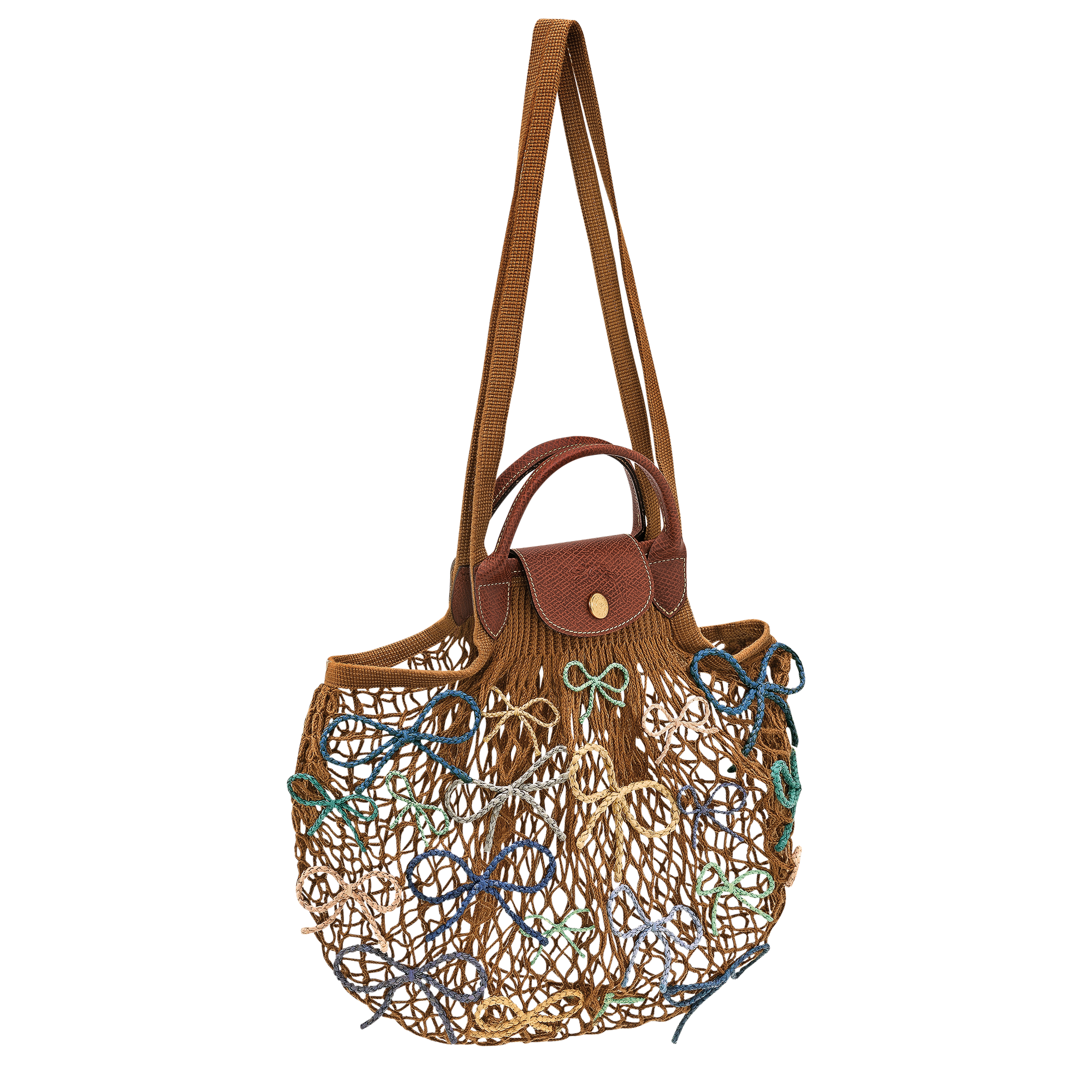 Longchamp Le Pliage Collection L Mesh bag Tobacco