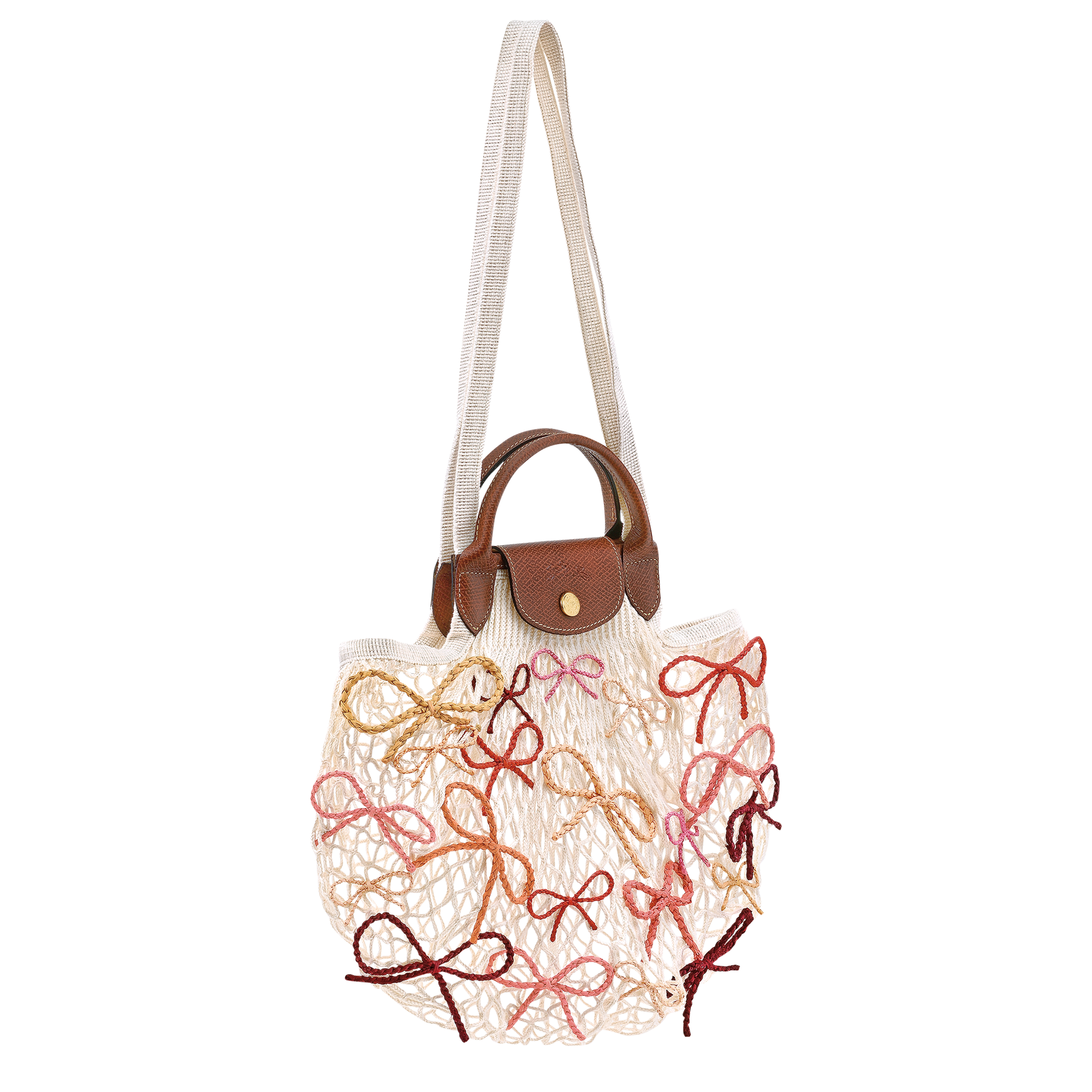 Longchamp Le Pliage Collection L Mesh bag Ecru