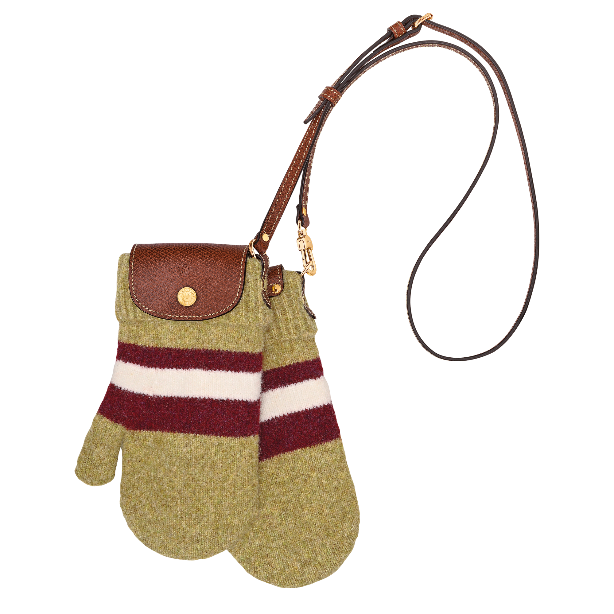 Longchamp Le Pliage Collection Mittens bag Pistachio/Burgundy
