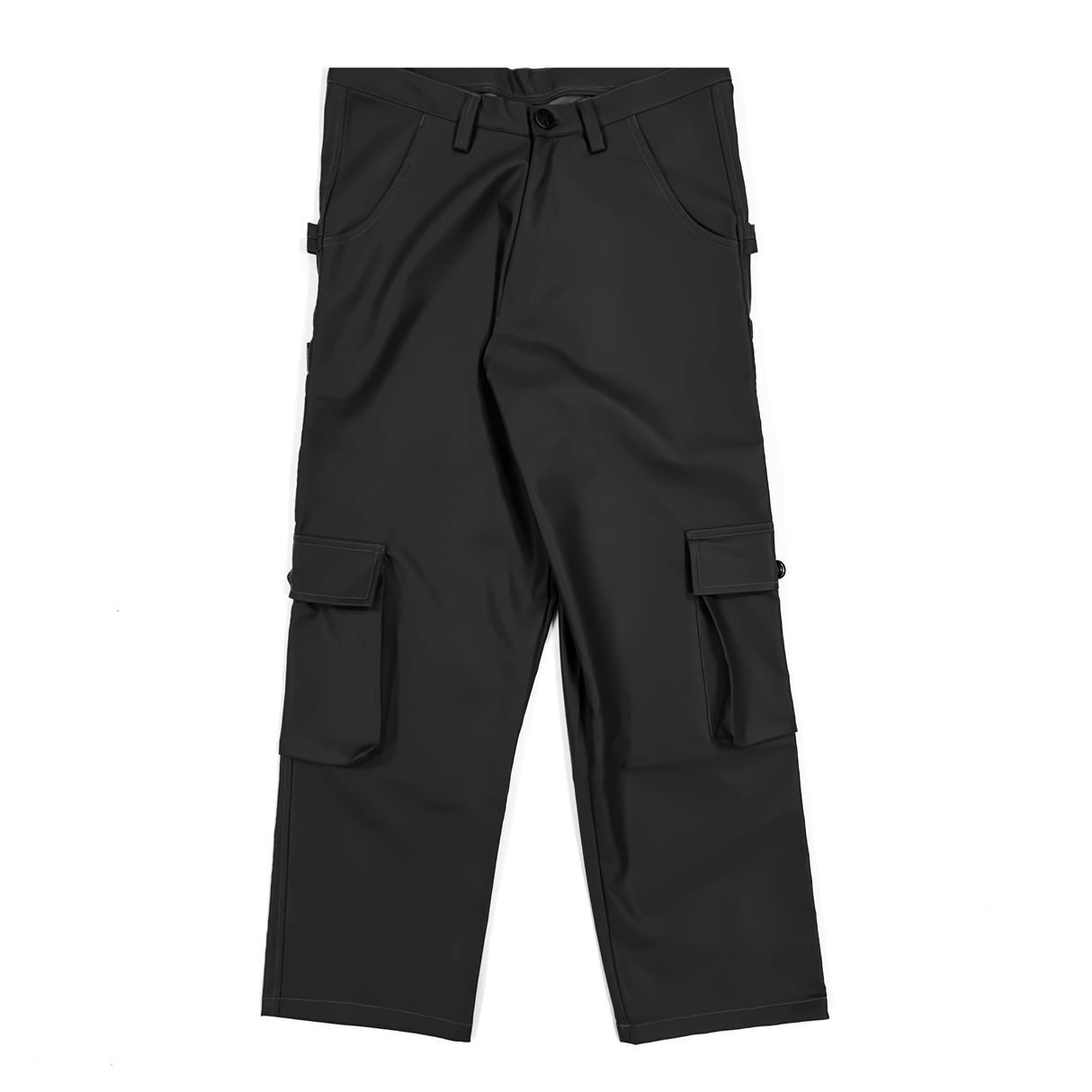 Black Leather Carpenter Pants