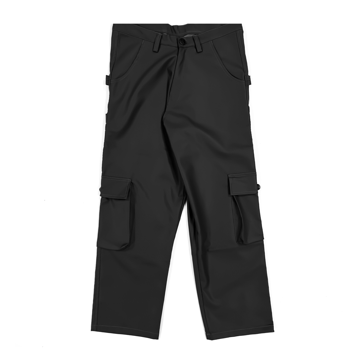 Black Leather Carpenter Pants