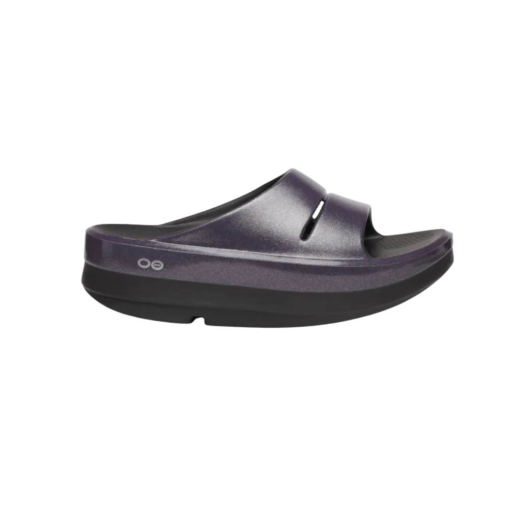 Oofos OOmega OOahh Stacked Sandal Amethyst Sparkle