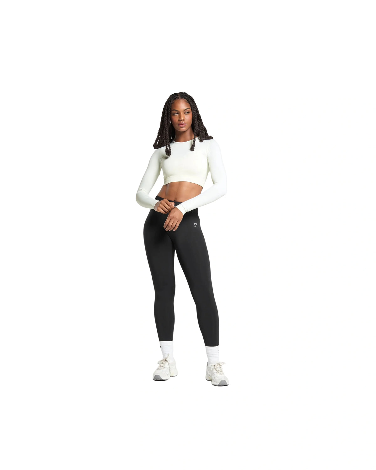 Gymshark Everyday Seamless Long Sleeve Crop Top Soft White