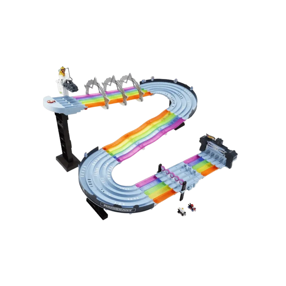 Hot Wheels Mario Kart Rainbow Road Raceway Set 1/64 Scale