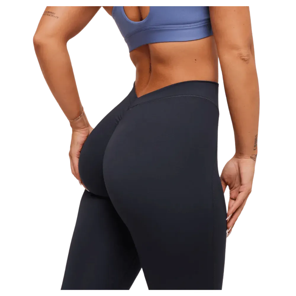 Gymshark Lifting Dipped Waistband Flared Leggings Heavy Blue Black
