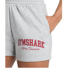 Gymshark Lifting Essentials Graphic Brushed 4' Shorts Light Grey Core MarlBlack