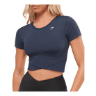 Gymshark Crossover Midi Top with Shelf Heavy Blue