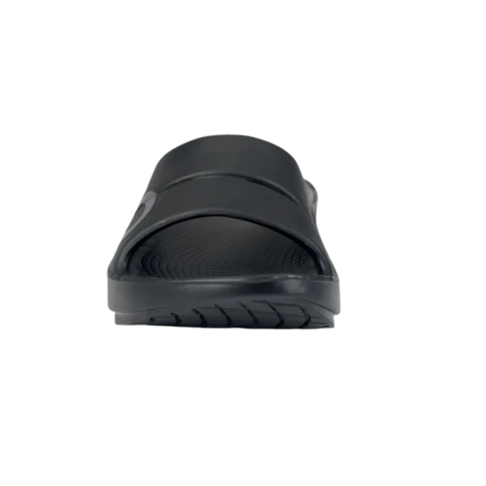 Oofos OOahh Sport Slide Sandal Black & Slate
