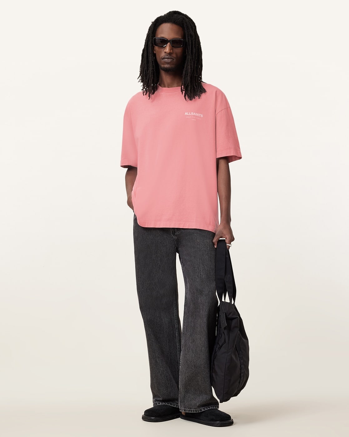 All Saints Underground Oversized Crew-Neck T-Shirt 'amara-pink'